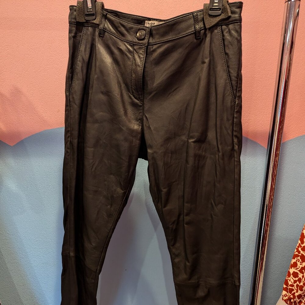 Black leather pants